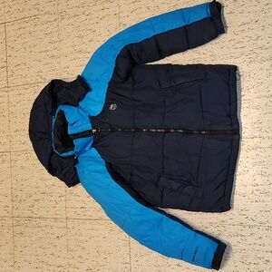 K-Swiss Blue Warm Sheild Full Zip Lightweight Winter Puffer Jacket Vintage Y2K